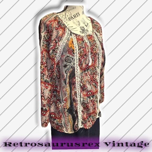 peasant Boho Blouse Large - Picture 2 of 8